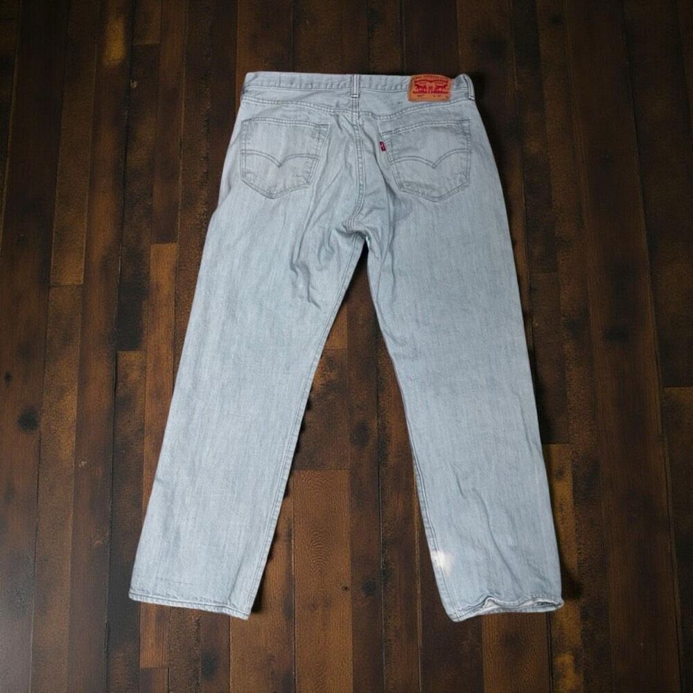 Levi's Green Wash Button Fly 501 White Oak Denim Jeans Size 33x27